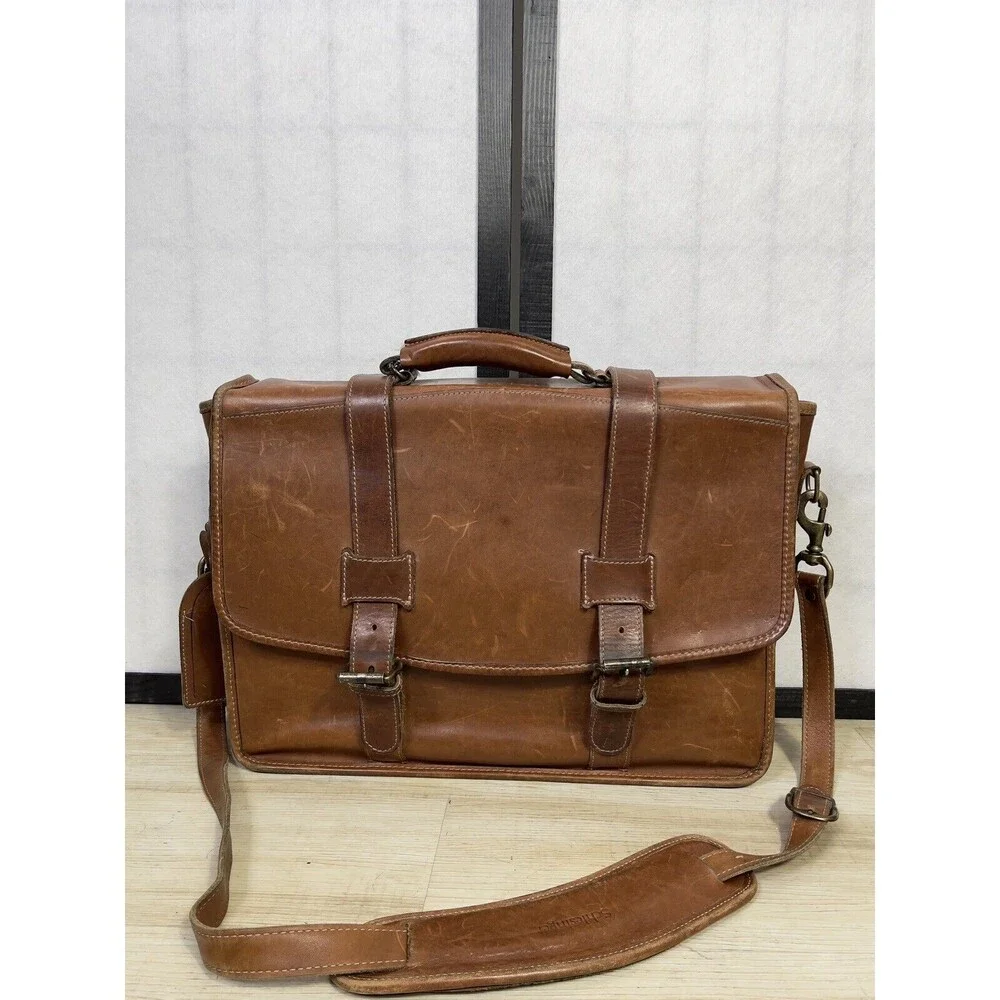 Vintage SCHLESINGER Messanger  Leather Bag. - Picture 3 of 14